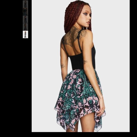 NWT Dolls Kill House of Widow Floral Oath Mini Dress - Picture 10 of 12